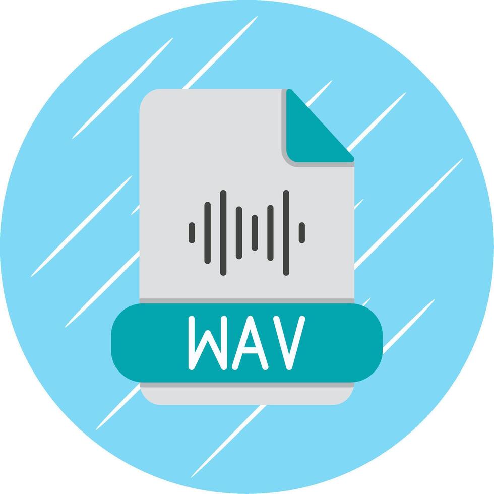 Wav Format Flat Blue Circle Icon vector