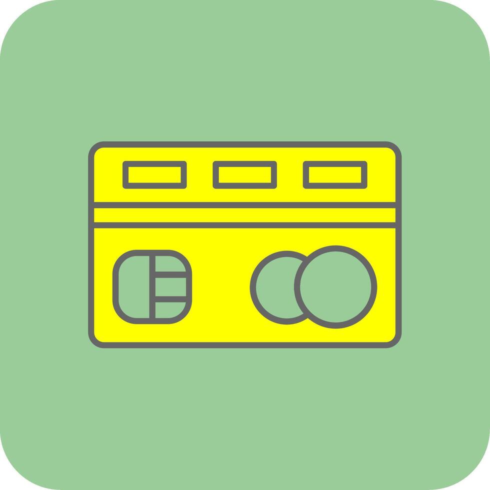 Credit Card Filled Yellow Icon vector