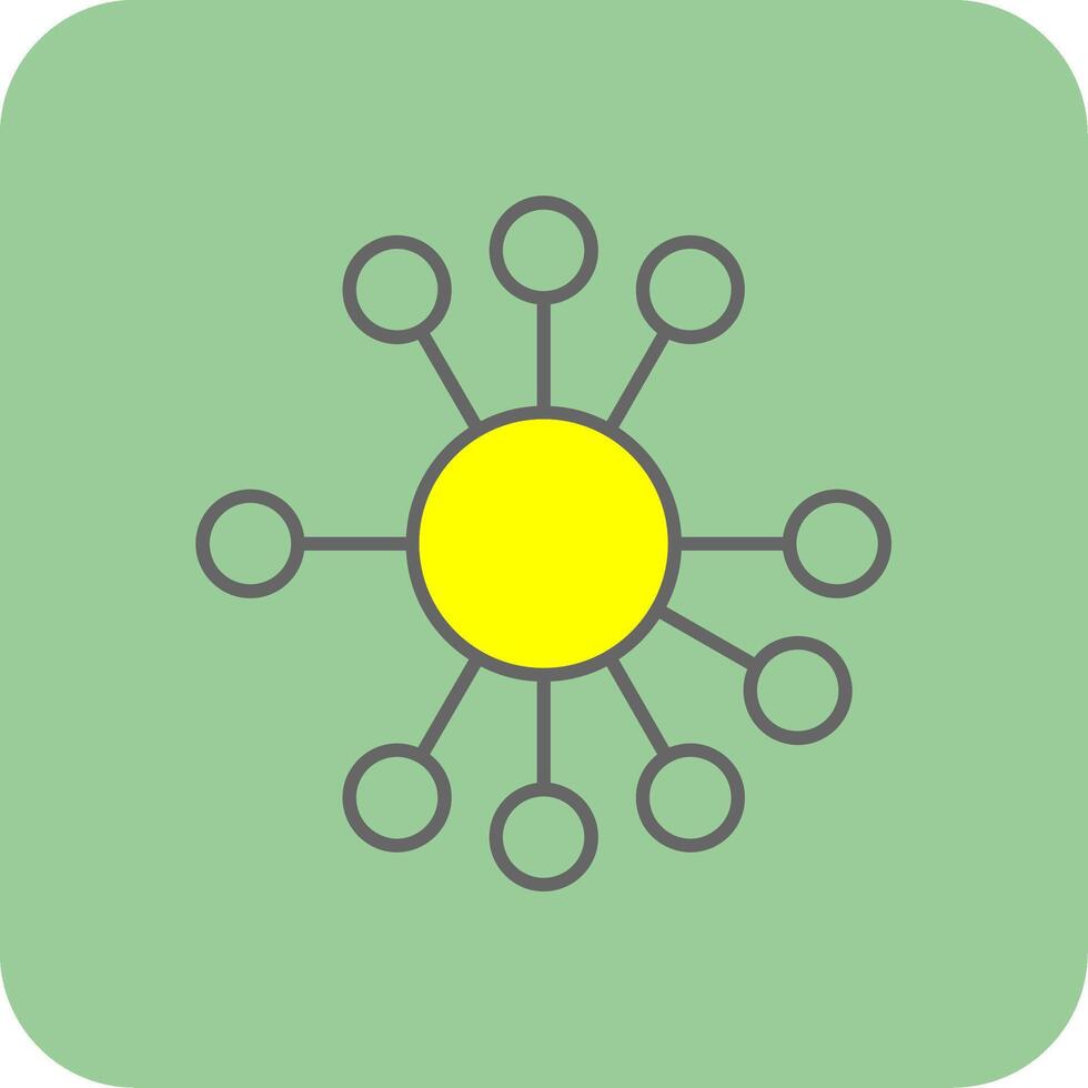 diagrama lleno amarillo icono vector