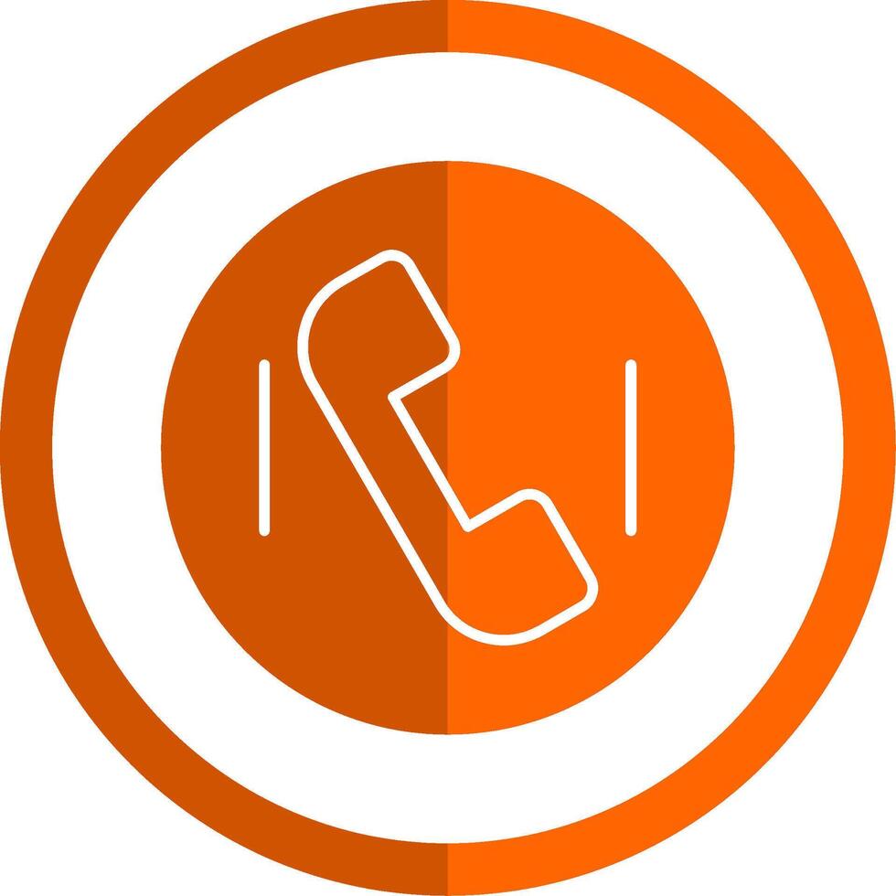 Phone Call Glyph Orange Circle Icon vector