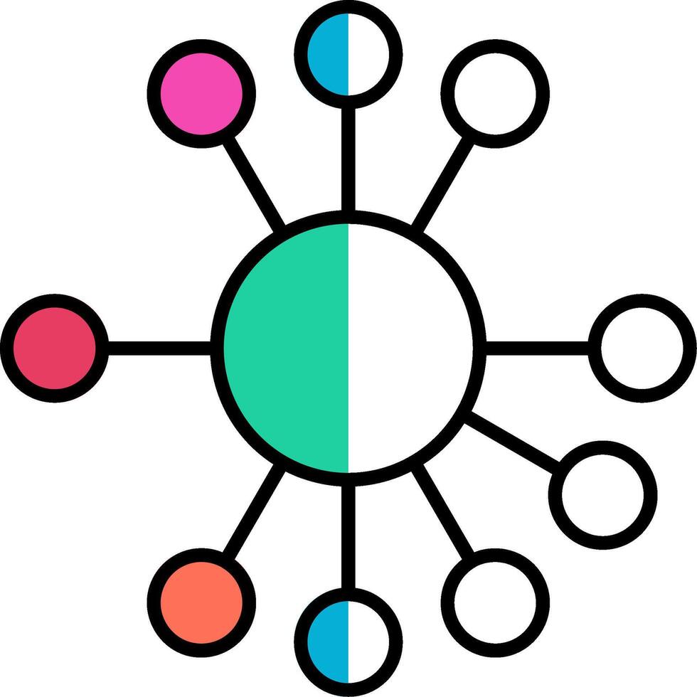 Diagram Filled Half Cut Icon vector