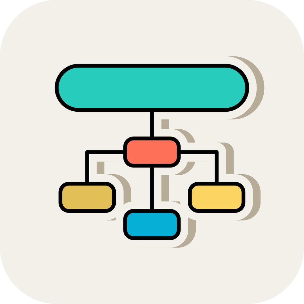 Hierarchical Structure Line Filled White Shadow Icon vector