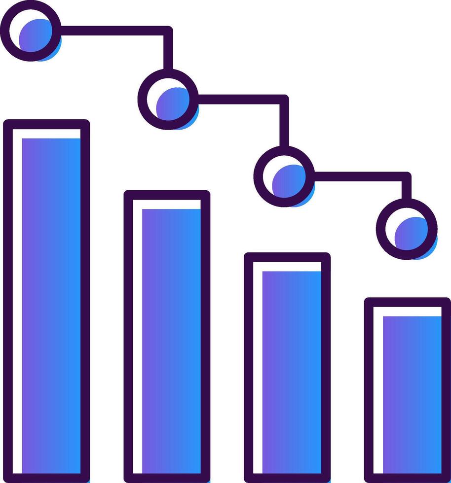 Bar Chart Gradient Filled Icon vector