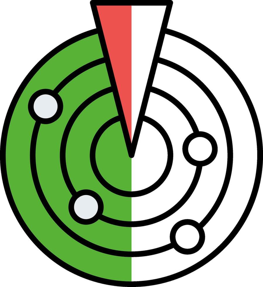 Radar Filled Half Cut Icon vector