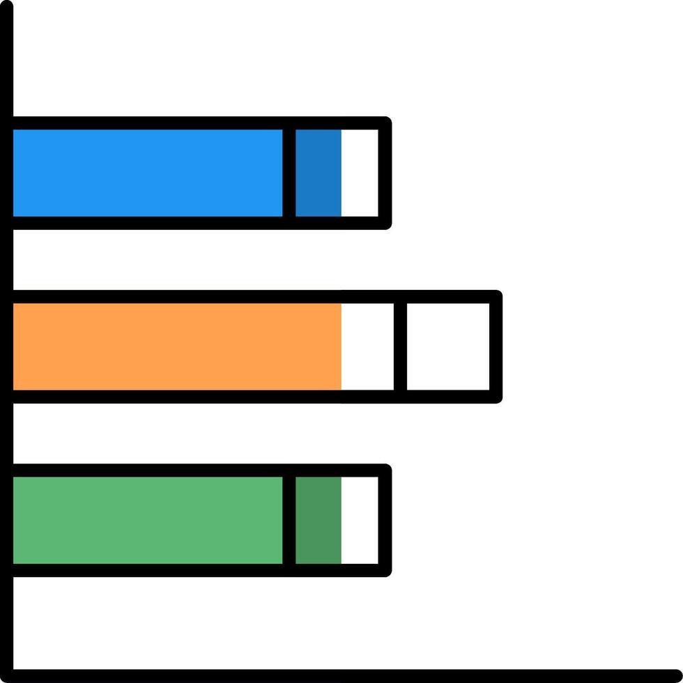 Bar Chart Filled Half Cut Icon vector