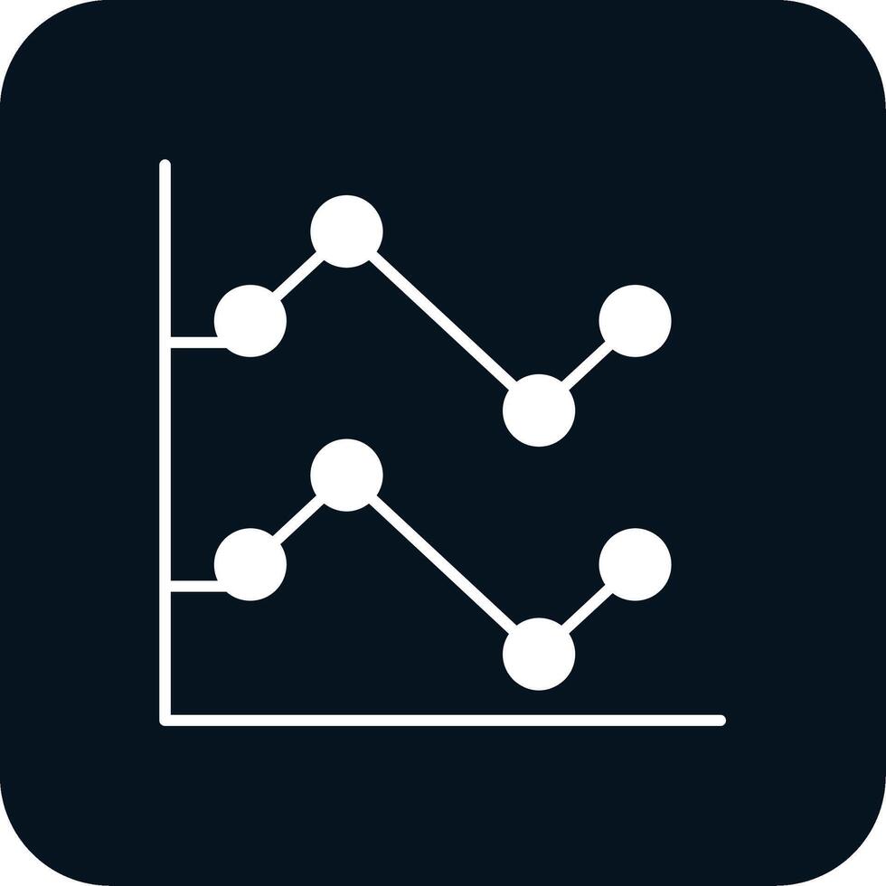 Line Chart Glyph Two Color Icon vector