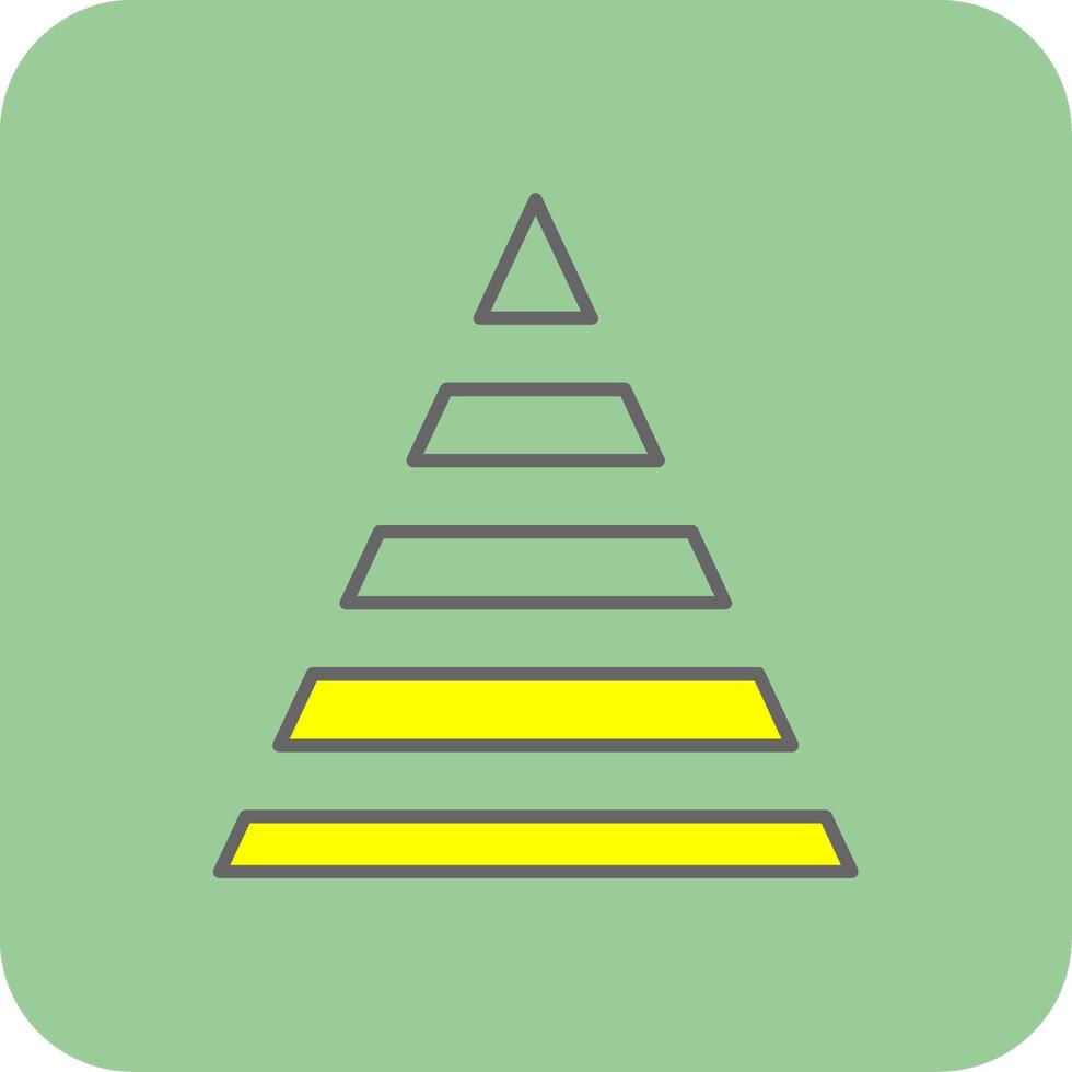 Pyramid Chart Filled Yellow Icon vector