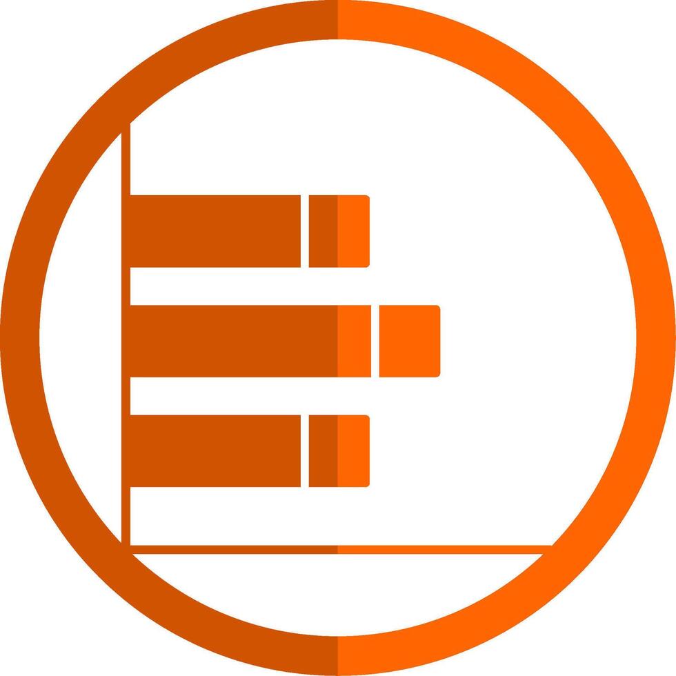 Bar Chart Glyph Orange Circle Icon vector