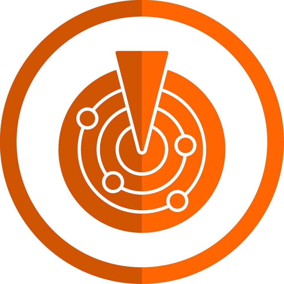 Radar Glyph Orange Circle Icon vector