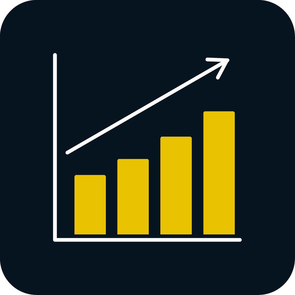 Bar Chart Glyph Two Color Icon vector