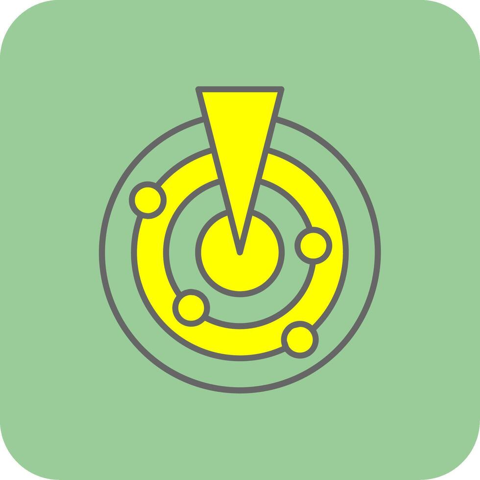 Radar Filled Yellow Icon vector