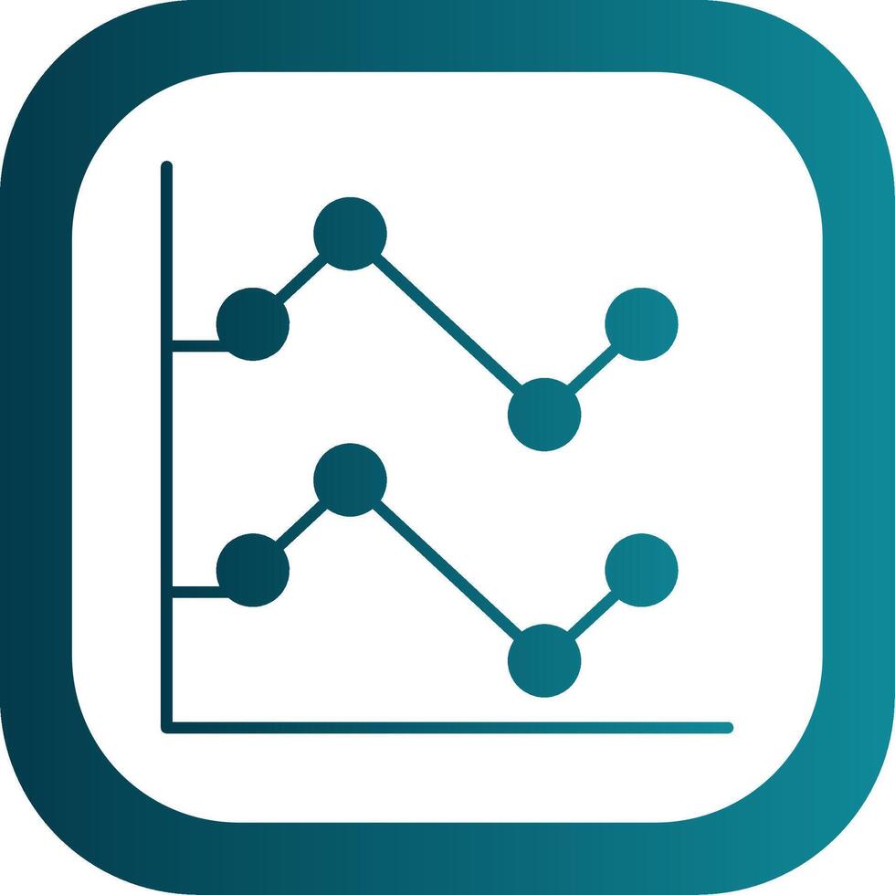 Line Chart Glyph Gradient Round Corner Icon vector