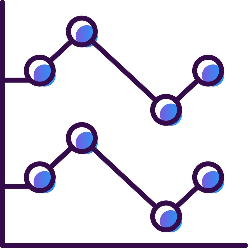 Line Chart Gradient Filled Icon vector