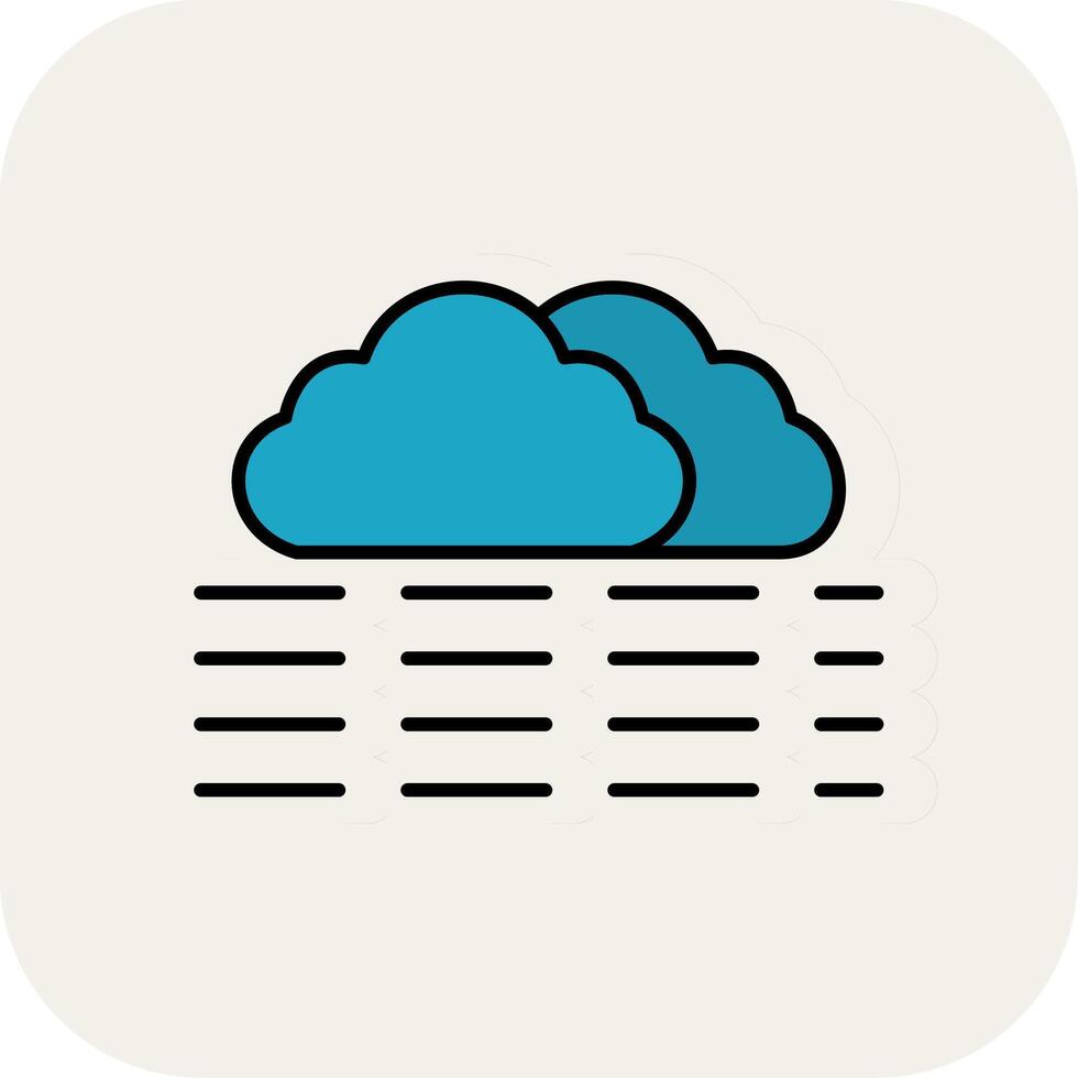 fog Line Filled White Shadow Icon vector