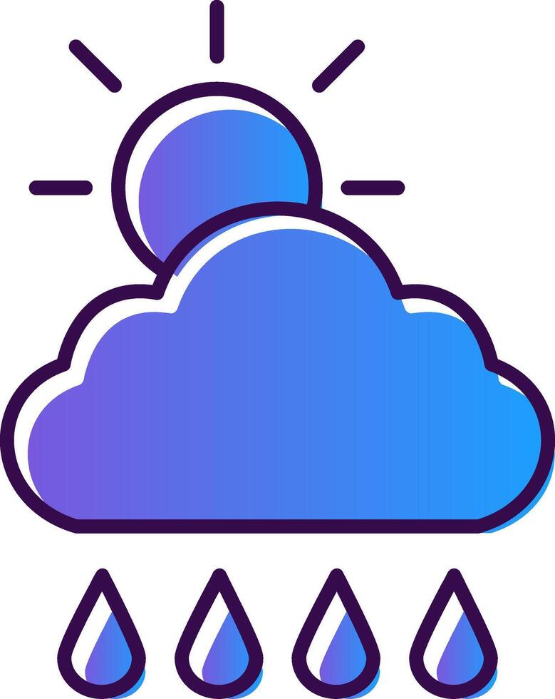 Morning,Rain Gradient Filled Icon vector