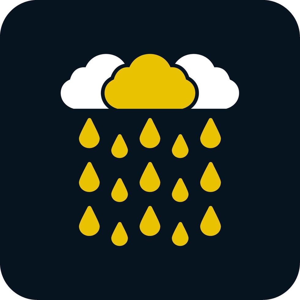 Heavy Rain Glyph Two Color Icon vector