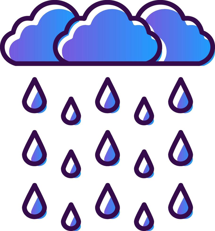 pesado lluvia degradado lleno icono vector