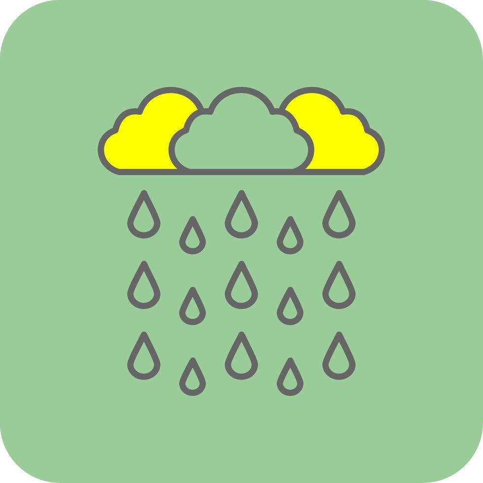 Heavy Rain Filled Yellow Icon vector