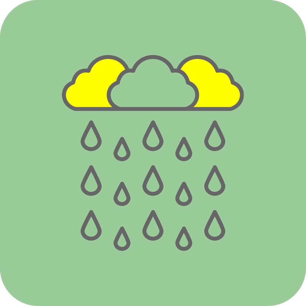 pesado lluvia lleno amarillo icono vector