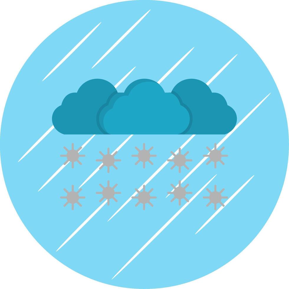 Snowing Flat Blue Circle Icon vector