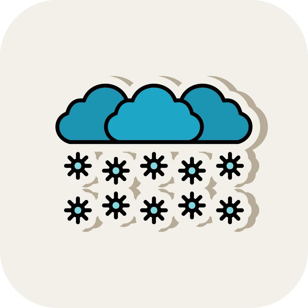 Snowing Line Filled White Shadow Icon vector