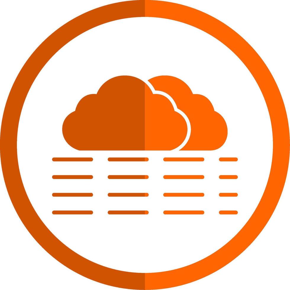 fog Glyph Orange Circle Icon vector