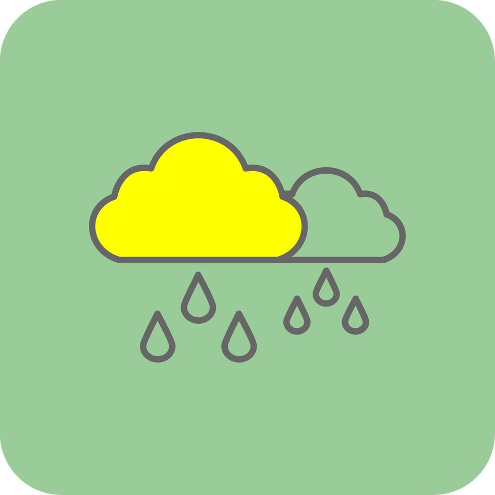 Rainy Filled Yellow Icon vector