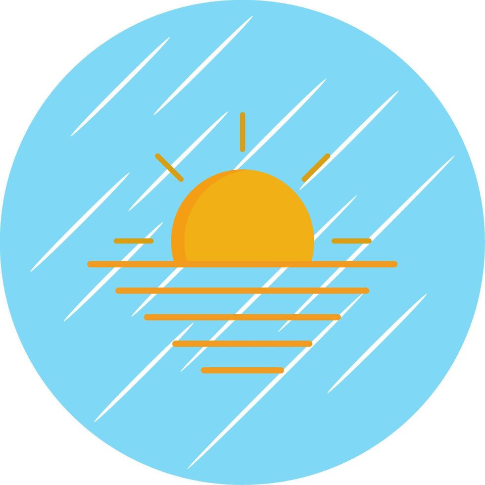 Sunset Flat Blue Circle Icon vector