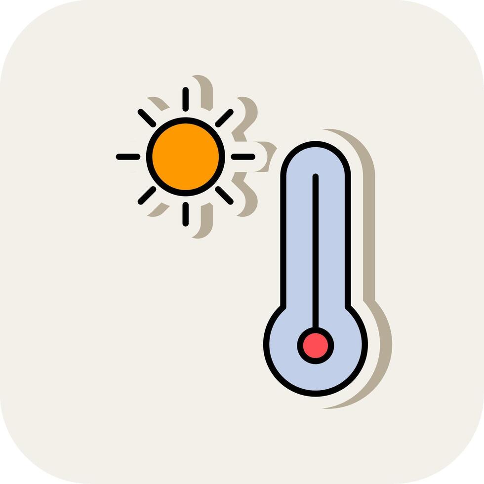 Warm Line Filled White Shadow Icon vector