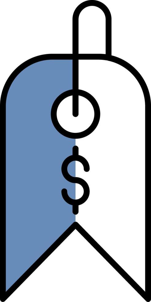 Tag Filled Half Cut Icon vector