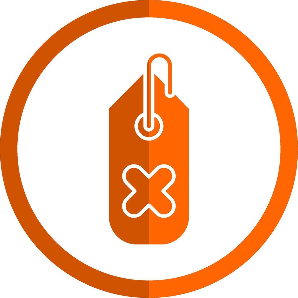 Tag Glyph Orange Circle Icon vector