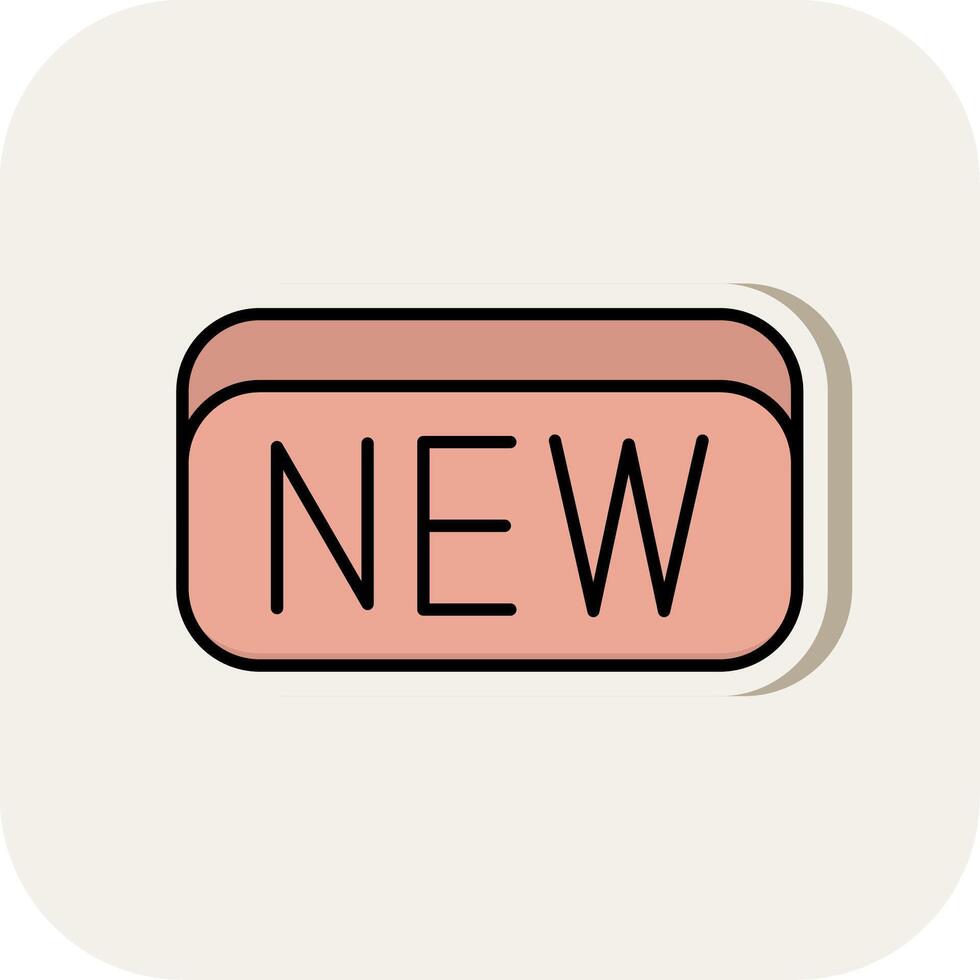 New Card Line Filled White Shadow Icon vector