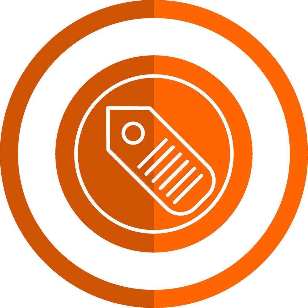 Tag Glyph Orange Circle Icon vector