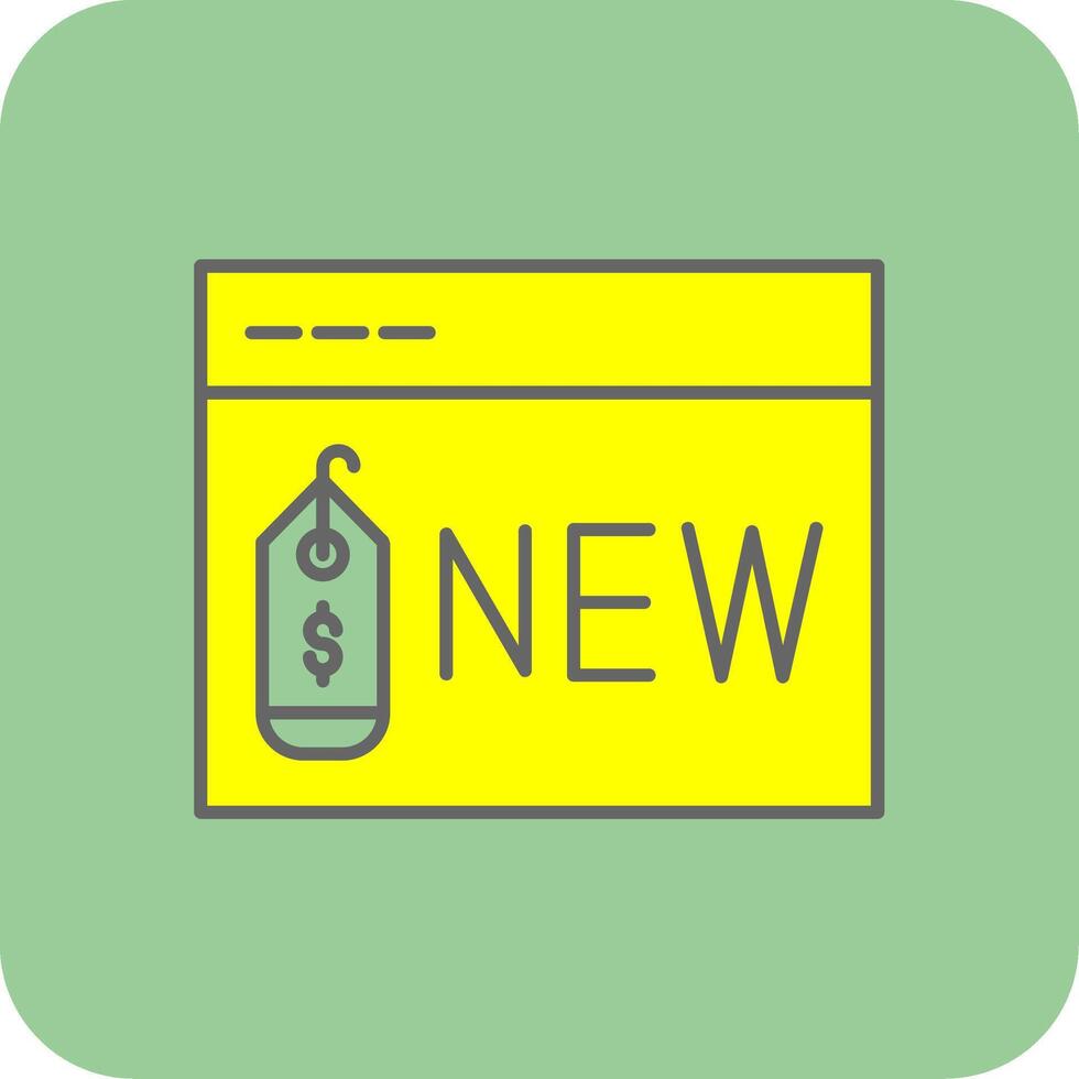 New Item Filled Yellow Icon vector