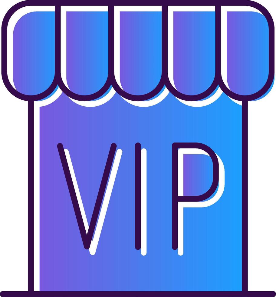 VIP degradado lleno icono vector