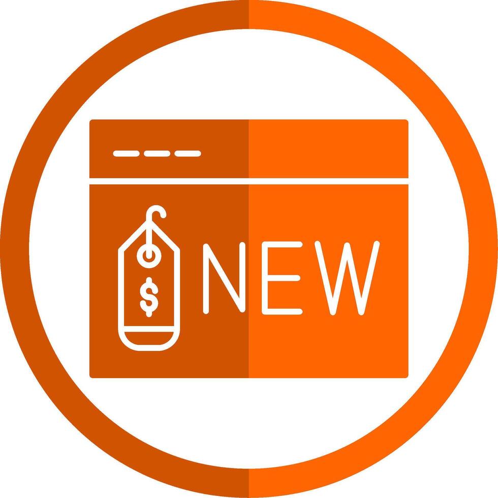 New Item Glyph Orange Circle Icon vector