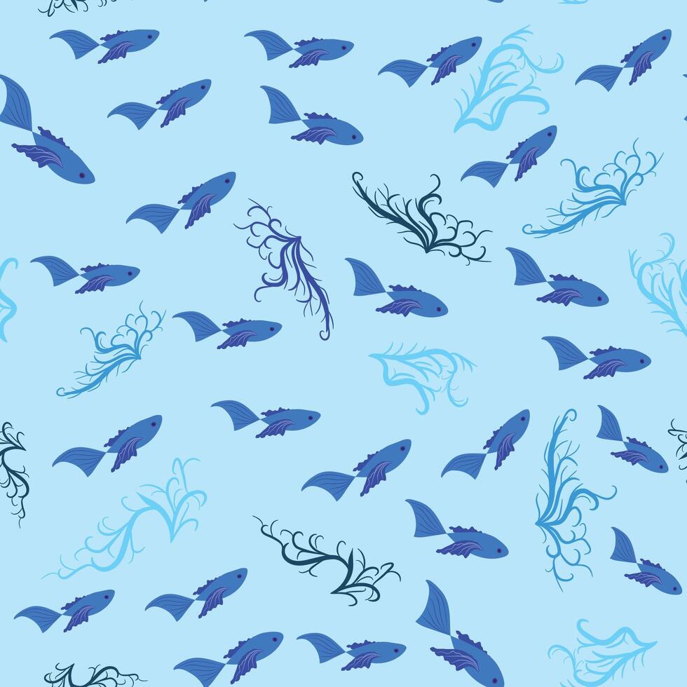 Seamless pattern with starfish, corals, pearls and seashells. background with marine theme. vector