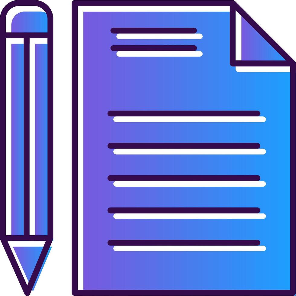 Document Gradient Filled Icon vector