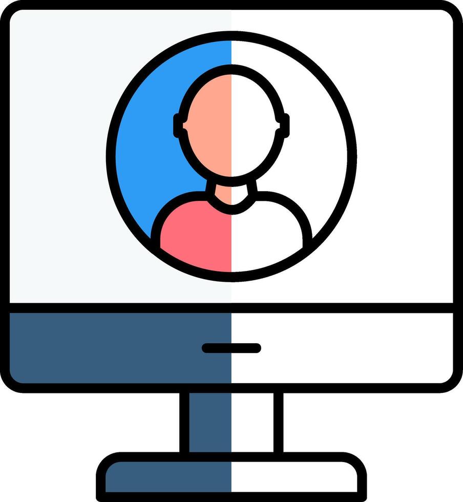 User Filled Half Cut Icon vector