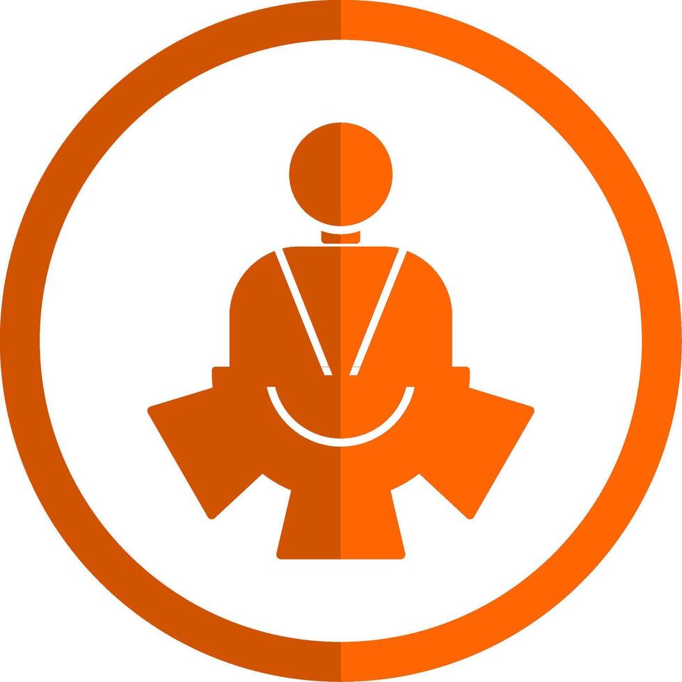 Operation Glyph Orange Circle Icon vector