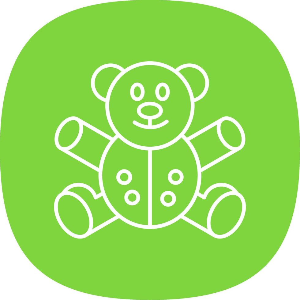 Bear Line Curve Icon vector