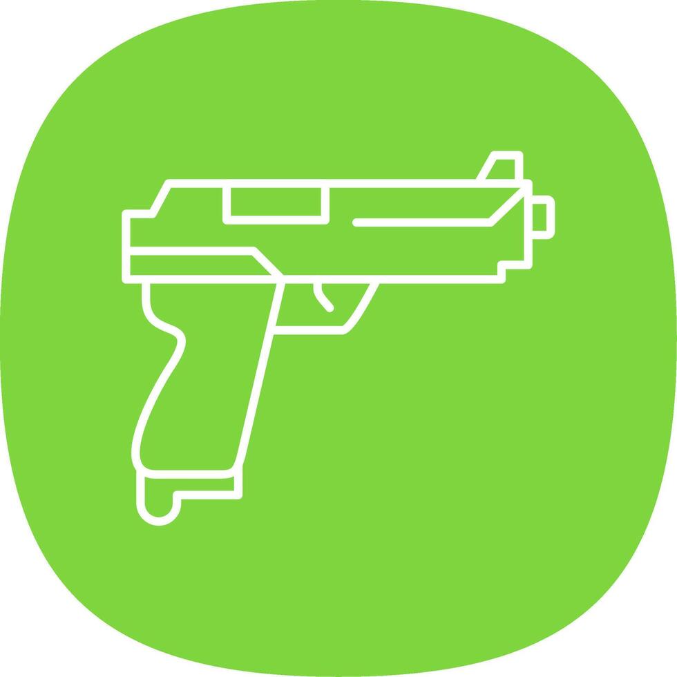 pistola línea curva icono vector