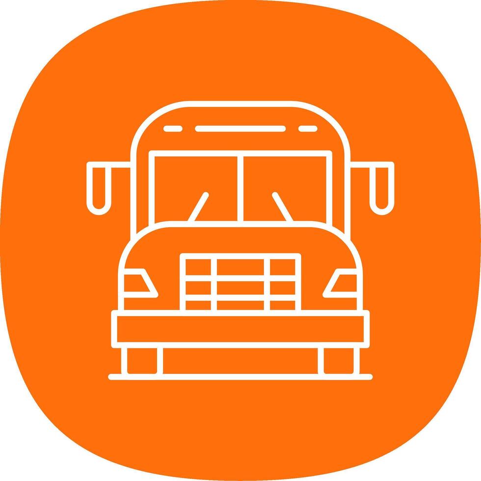 School Bus Line Curve Icon vector