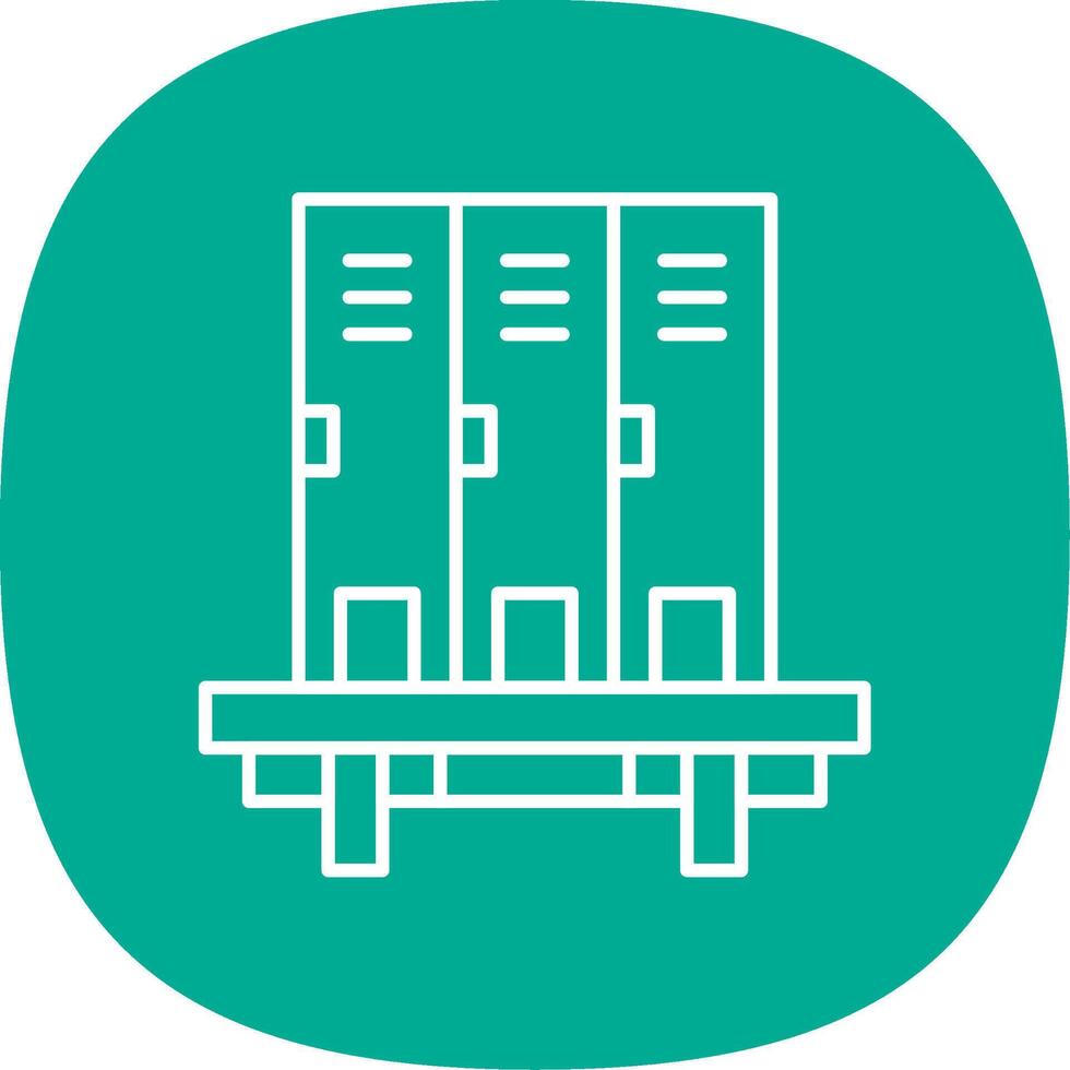 Lockers Line Curve Icon vector