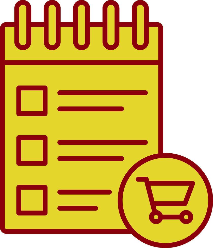 Shopping List Line Two Color Icon vector