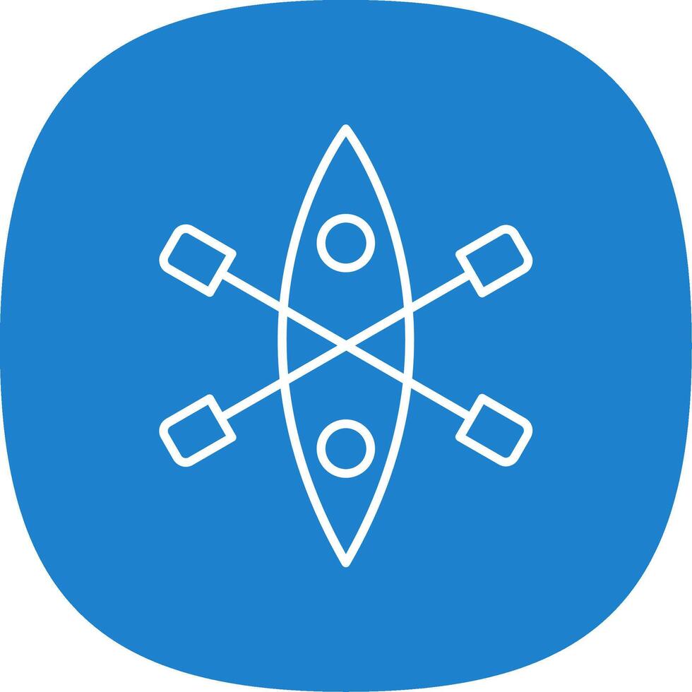 Kayak Line Curve Icon vector