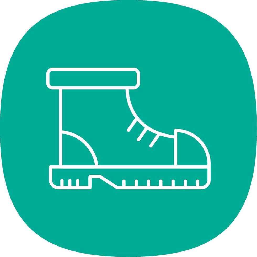 Boot Line Curve Icon vector