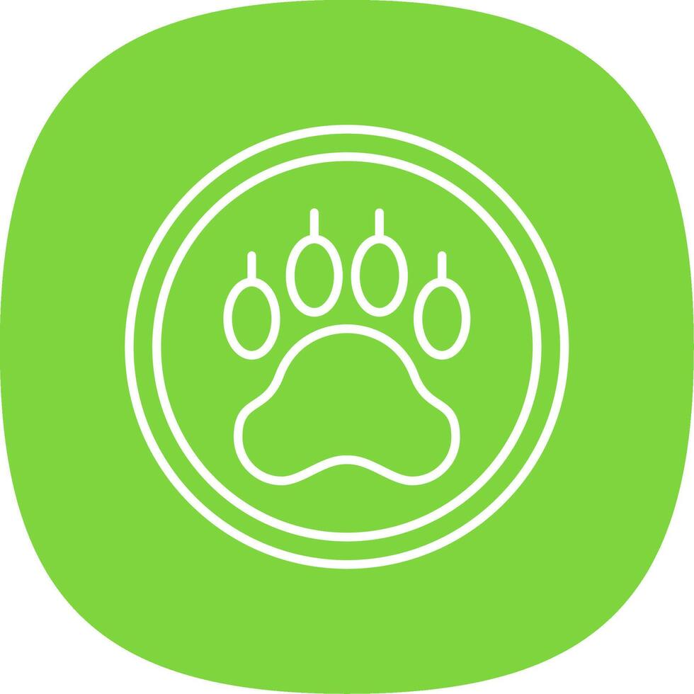 Pawprint Line Curve Icon vector