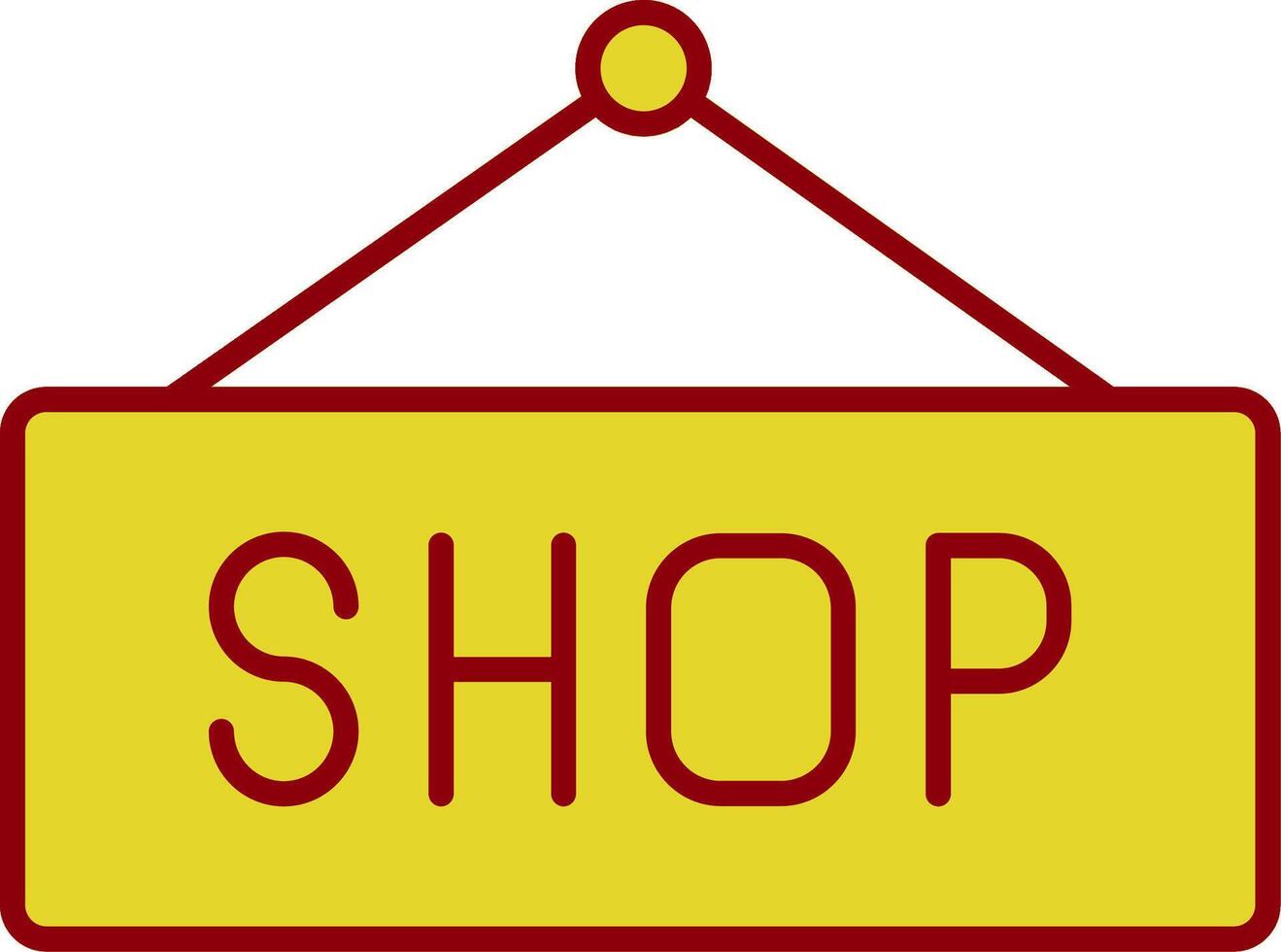 Shop Sign Line Two Color Icon vector