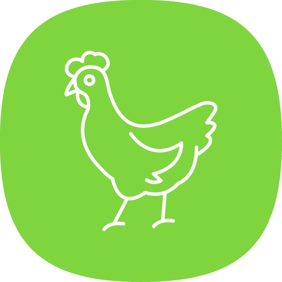 Chicken Line Curve Icon vector